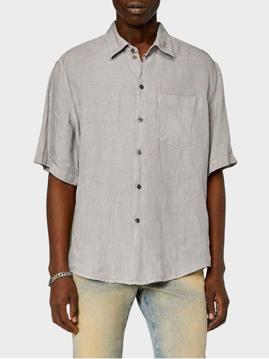 24FW 디젤 반팔 셔츠 A128540LIAL9BX Silver - DIESEL