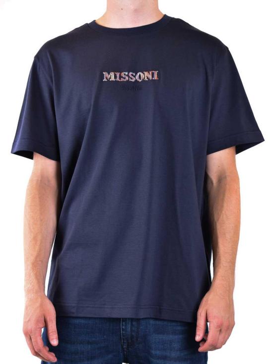  미소니 반팔 티셔츠 UC22SL03BJ00C7S75O Blue - MISSONI