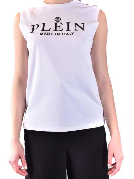  필립 플레인 민소매 티셔츠 SACCWTK2346PJO00201 White - PHILIPP PLEIN