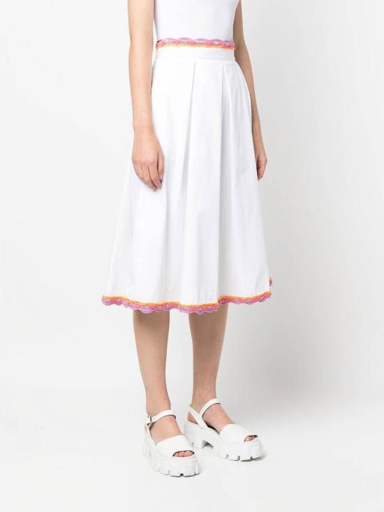  모스키노 미디 스커트 012305291001 White - MOSCHINO