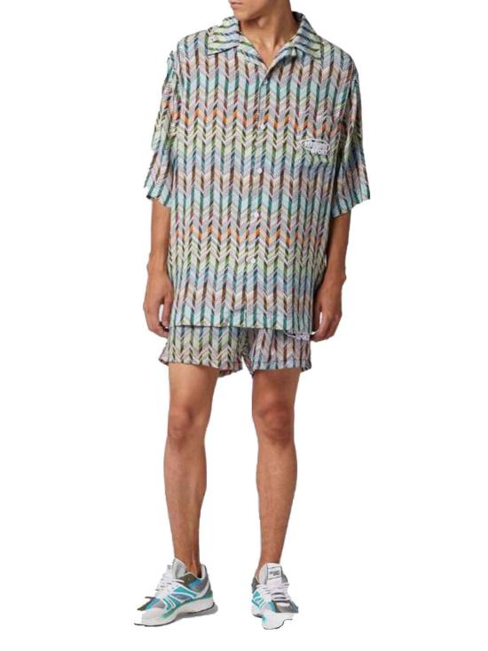  미소니 반팔 셔츠 TS24SJ00BW00RUS01BK Multicolour - MISSONI