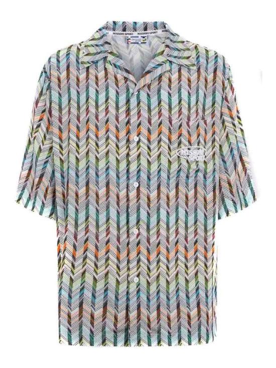  미소니 반팔 셔츠 TS24SJ00BW00RUS01BK Multicolour