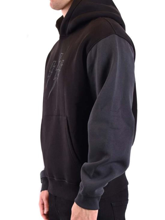  닐바렛 후드 티셔츠 NBV7JS206AV518S057 Black - NEIL BARRETT