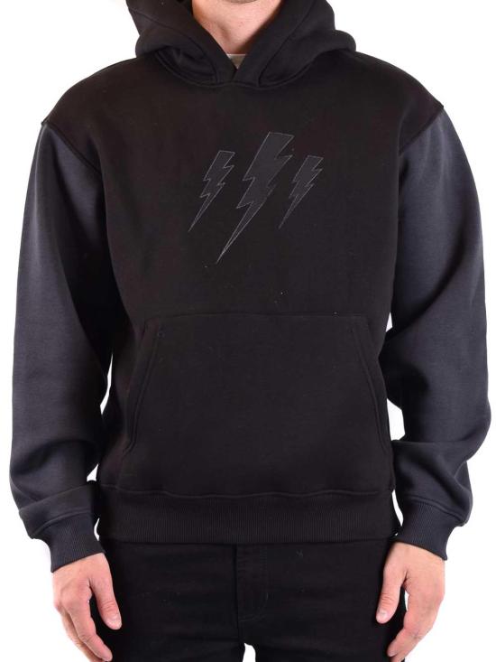  닐바렛 후드 티셔츠 NBV7JS206AV518S057 Black - NEIL BARRETT