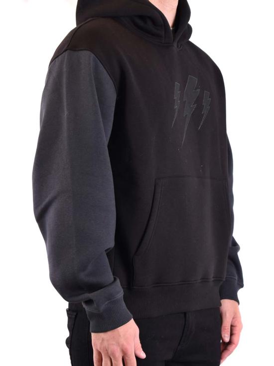  닐바렛 후드 티셔츠 NBV7JS206AV518S057 Black - NEIL BARRETT