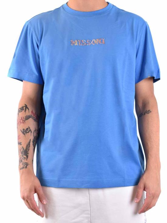  미소니 반팔 티셔츠 UC24SL01BJ00C7S72E9 Blue - MISSONI