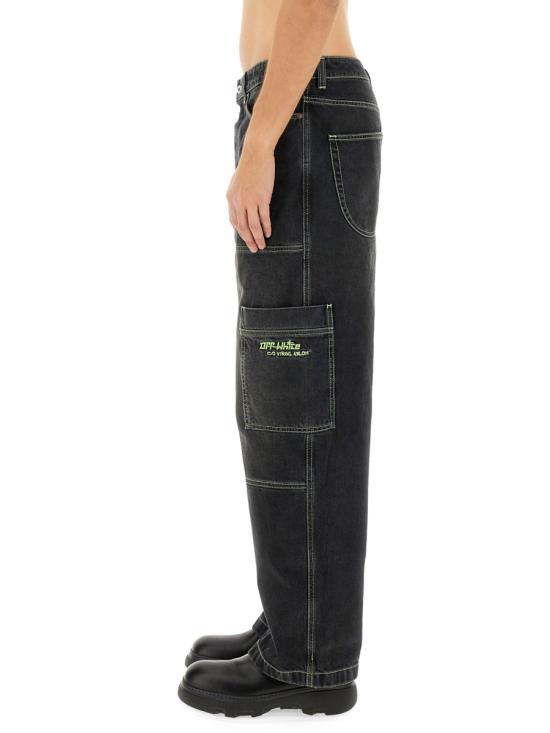 25SS 오프화이트 데님 팬츠 OMYA18Q S25DEN0021350 BLACK - OFF WHITE