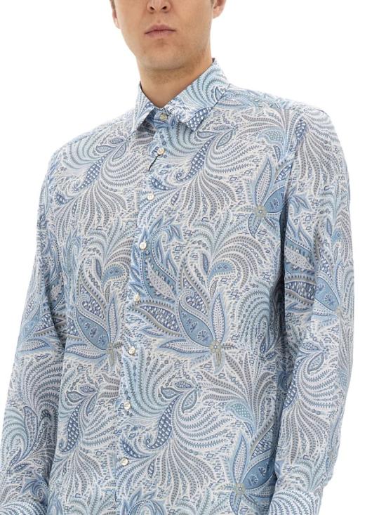 25SS 에트로 긴팔 셔츠 MRIB0001 99SA5F1X0880 Blue - ETRO
