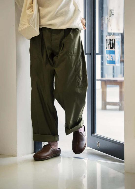  로토토 양말 로투투 더블페이스 니트 크루 삭스 아미 그린 - ROTOTO