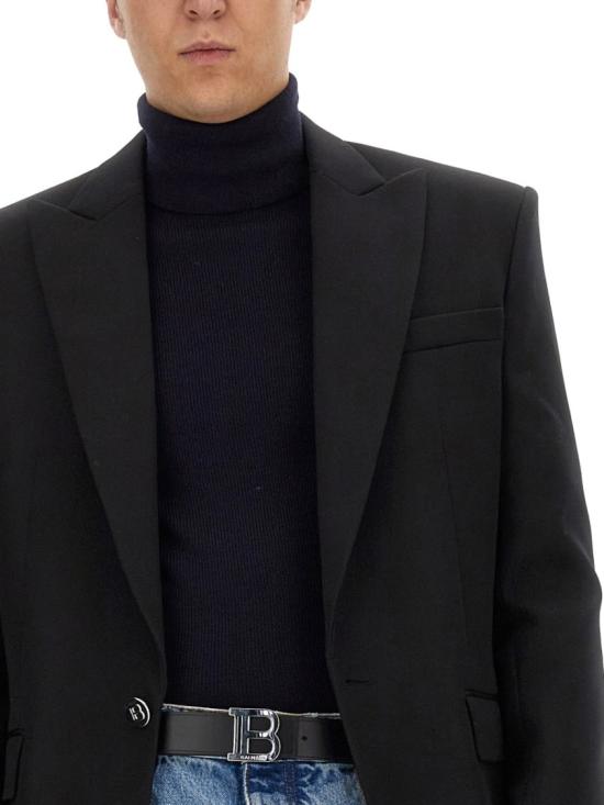  발망 터틀넥 BH1KH015 KE936AE Blue - BALMAIN