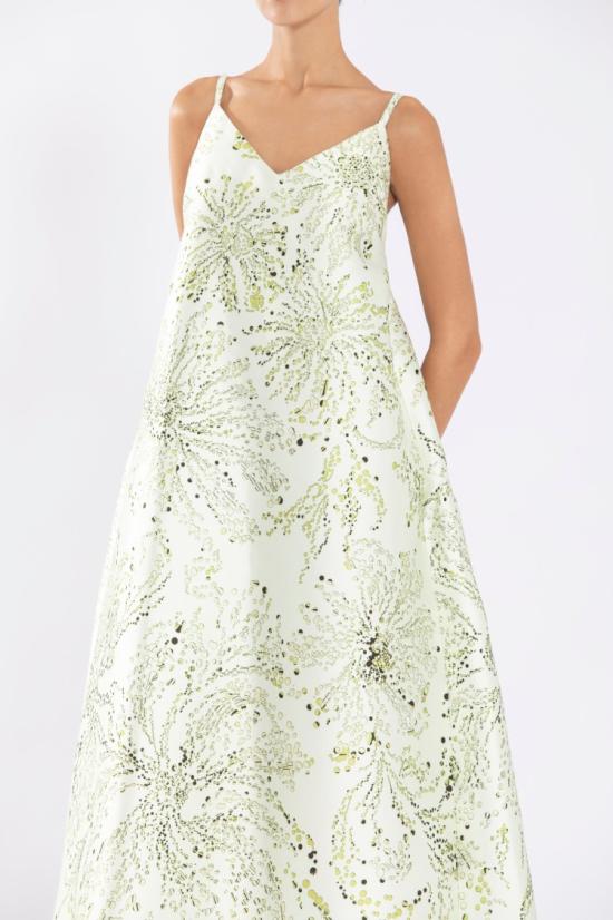  사이드 코베이시 롱 원피스 도트 플로럴 프린트 미카도 A라인 드레스 - SAIID KOBEISY