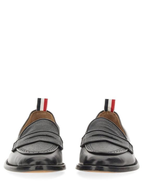  톰브라운 비텔로 카프 레더 플렉서블 레더 솔 소프트 페니 로퍼 MFL076A 05584001 Black - THOM BROWNE