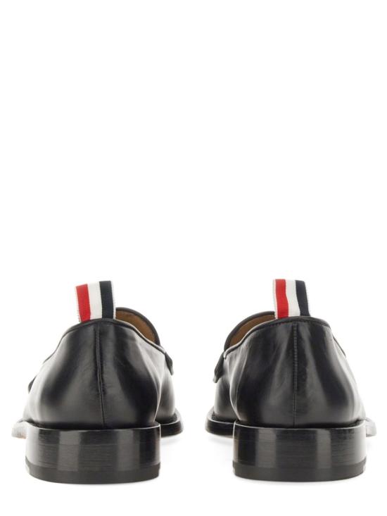  톰브라운 비텔로 카프 레더 플렉서블 레더 솔 소프트 페니 로퍼 MFL076A 05584001 Black - THOM BROWNE