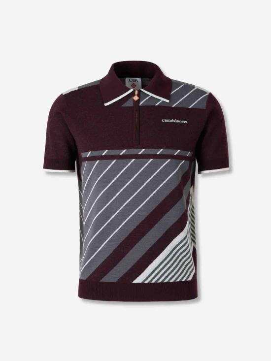 25FW 카사블랑카 긴팔 셔츠 KW 1101 01 AUBERGINE Red