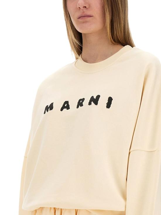 25FW 마르니 로고 크루넥 스웨트셔츠 FLJE0185P7 USCX43SLW06 Neutrals - MARNI