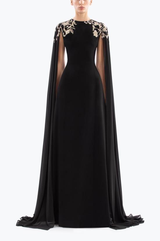  사이드 코베이시 롱 원피스 장식된 크레이프 카프탄 - SAIID KOBEISY