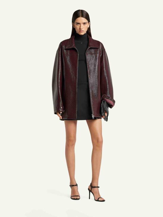 25FW 쿠레쥬 가죽 자켓 425CBL322VY0014 4010BURGUNDY Red - COURREGES