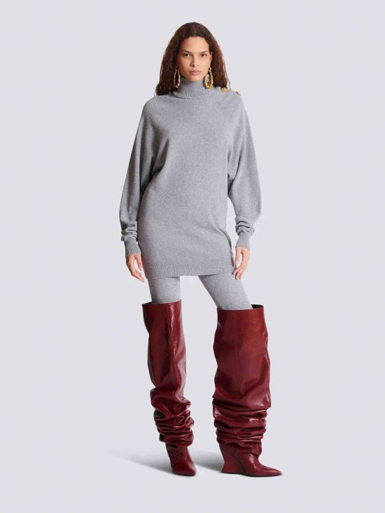 25FW 발망 터틀넥 FF0R9382KI87 9UB9UBGRISCHIN GREY - BALMAIN