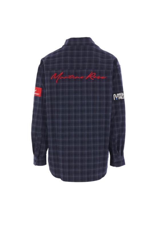 25FW 마틴로즈 긴팔 셔츠 477WS32527BLU BLUE NAVY CHECK - MARTINE ROSE