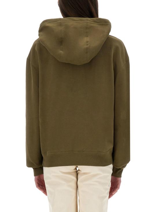 26SS 생로랑 후드 로고 모티프 스웨트셔츠 823602 Y36SW1301 GREEN - SAINT LAURENT