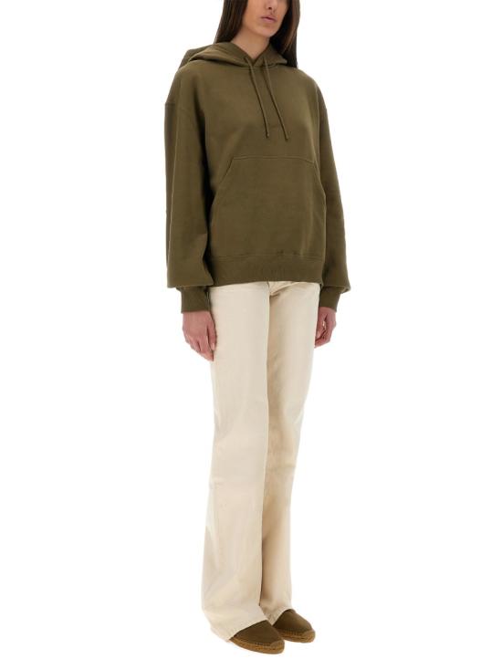 26SS 생로랑 후드 로고 모티프 스웨트셔츠 823602 Y36SW1301 GREEN - SAINT LAURENT