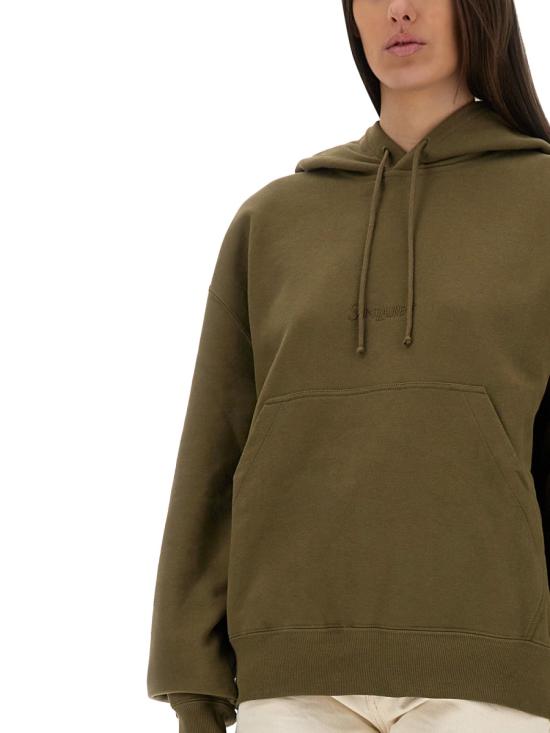26SS 생로랑 후드 로고 모티프 스웨트셔츠 823602 Y36SW1301 GREEN - SAINT LAURENT