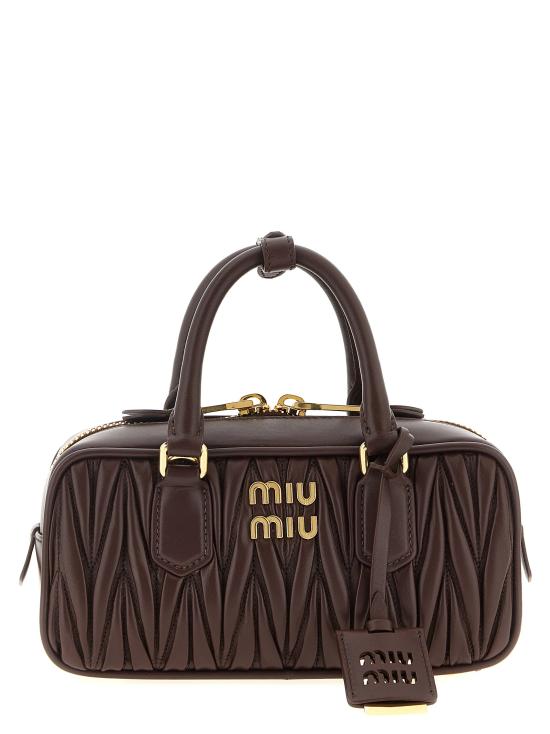 26FW 미우미우 아르카디 로고 토트백 5BB142VOONAN88F0NBL Brown