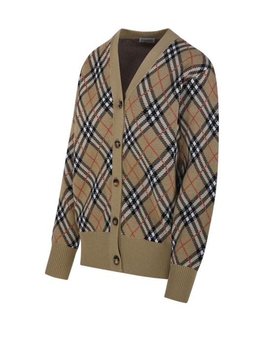 25FW 버버리 체크 울 가디건 8110579 Beige - BURBERRY