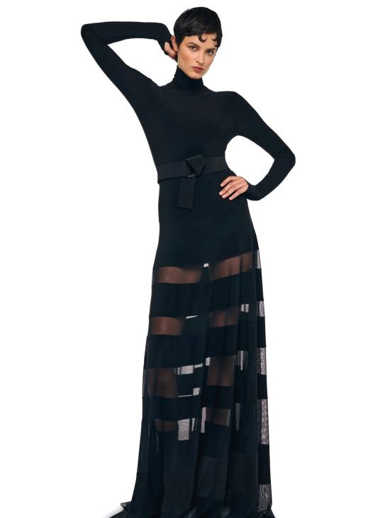 25FW 노마카말리 롱 스커트 KK325SPMR38001black - NORMA KAMALI