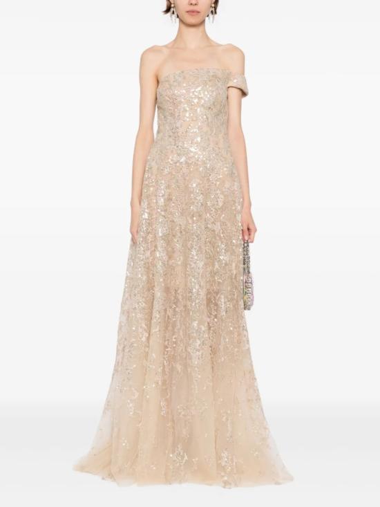  사이드 코베이시 롱 원피스 오프숄더 롱 자수 드레스 - SAIID KOBEISY