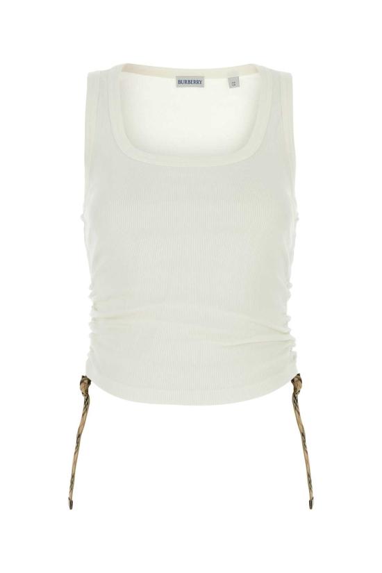 25SS 버버리 립드 저지 탱크탑 8109197 B8764 White