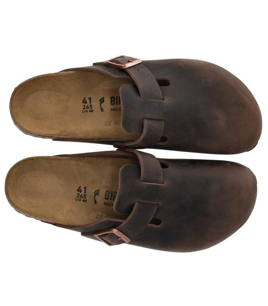 26FW 버켄스탁 보스턴 오일드 레더 클로그 860133 M 40 Brown - BIRKENSTOCK