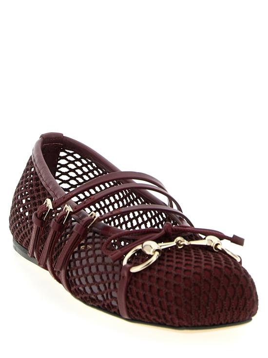 25FW 구찌 홀스빗 플랫 슈즈 835077FAEQZ6207 Bordeaux - GUCCI