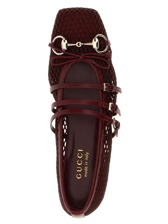 25FW 구찌 홀스빗 플랫 슈즈 835077FAEQZ6207 Bordeaux - GUCCI