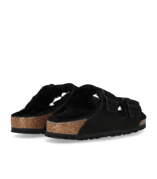  버켄스탁 아리조나 셔링 스웨이드 레더 752663 36 Black - BIRKENSTOCK