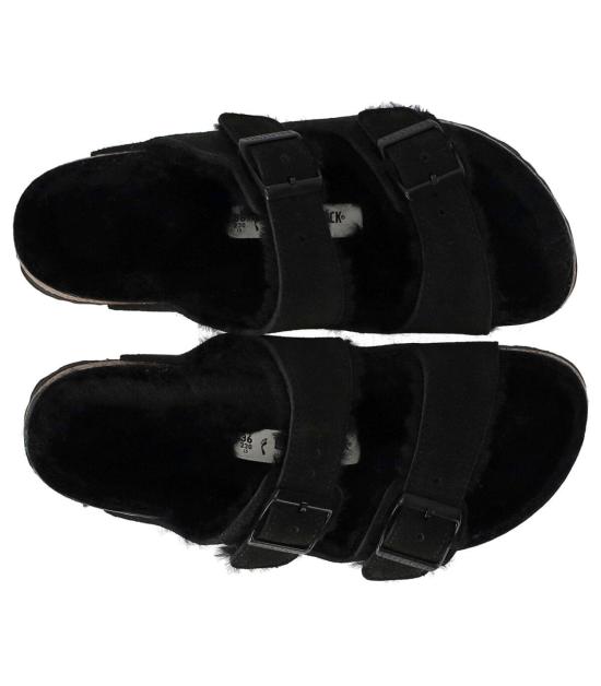  버켄스탁 아리조나 셔링 스웨이드 레더 752663 36 Black - BIRKENSTOCK