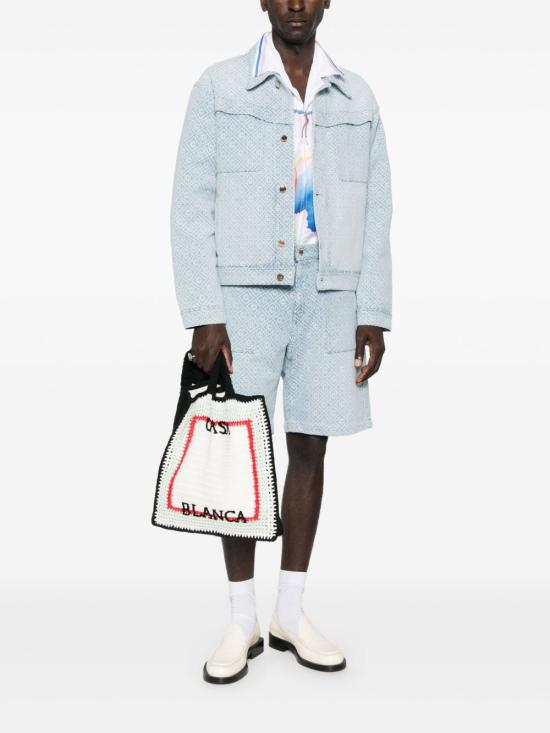 25FW 카사블랑카 숏팬츠 MPF25TR332 01NAVY Blue - CASABLANCA