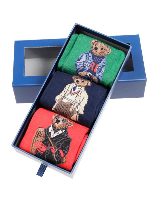 25FW 폴로 랄프로렌 양말 449P04717001 GREEN NAVY RED Green navy red