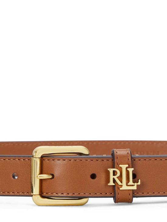 26SS 랄프 로렌 로고 키퍼 가죽 슬림 벨트 412968763002 - RALPH LAUREN