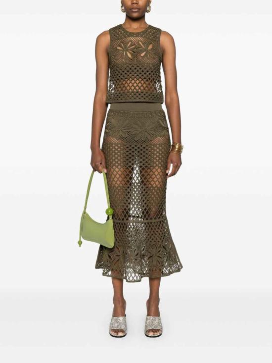  핑코 롱 스커트 104732A2FFX26 Green - PINKO