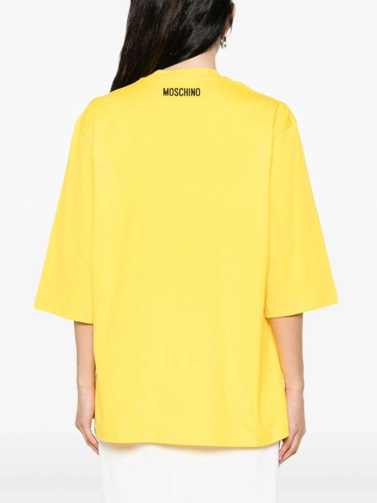  모스키노 반팔 티셔츠 554107171027 Yellow - MOSCHINO
