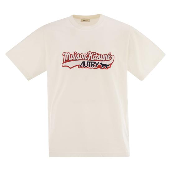 25FW 오트리 X 메종키츠네 폴로 티셔츠 TSPX WHITE