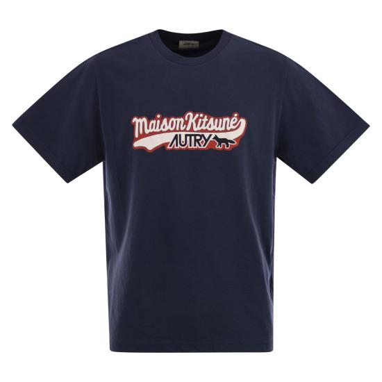 25FW 오트리 X 메종키츠네 폴로 티셔츠 TSPX BLUE