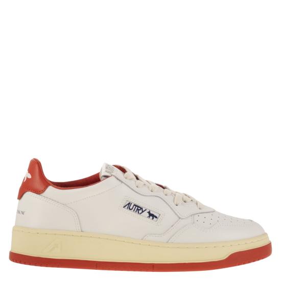 25FW 오트리 X 메종키츠네 스니커즈 AULM WHITE RED