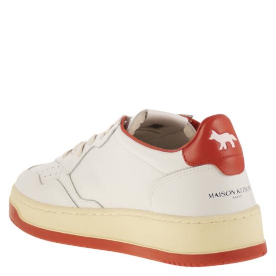 25FW 오트리 X 메종키츠네 스니커즈 AULM WHITE RED - AUTRY X MAISON KITSUNE