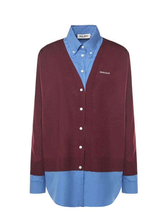 26SS 미우미우 셔츠 MK1962 17HJF041F BORDEAUX PERVINCA