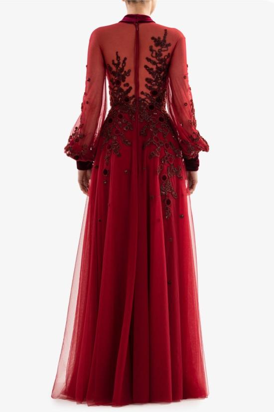  사이드 코베이시 롱 원피스 자수 튈 드레스 - SAIID KOBEISY