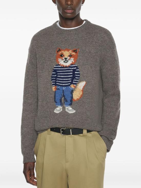 25FW 메종키츠네 긴팔 티셔츠 PM00806K H0002H170 Grey - MAISON KITSUNE