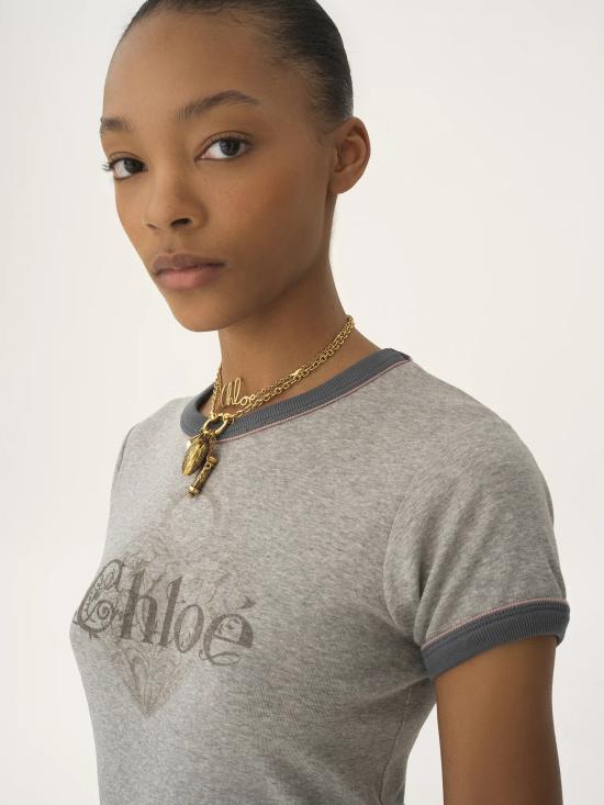 25FW 끌로에 반팔 티셔츠 CH25WJH03195 01B Grey - CHLOE