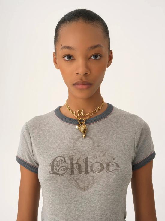 25FW 끌로에 반팔 티셔츠 CH25WJH03195 01B Grey - CHLOE